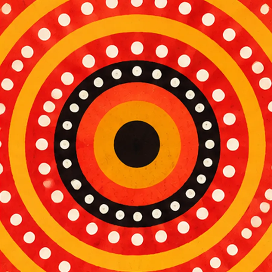 Tissu orange à cercles